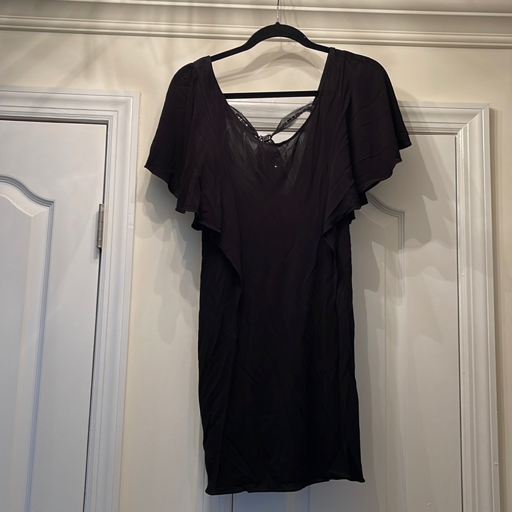 Rebecca Taylor Ruffle Dress with Rhinestone Bows